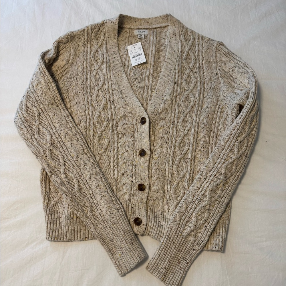 J.Crew Donegal Cable Cardigan NWT